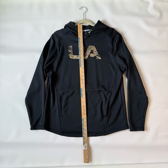 Under Armour Black long sleeve Hoodie with Camouflage UA Logo size large - Picture 5 of 7